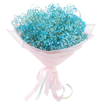 Букет из 15 бирюзовых гипсофил