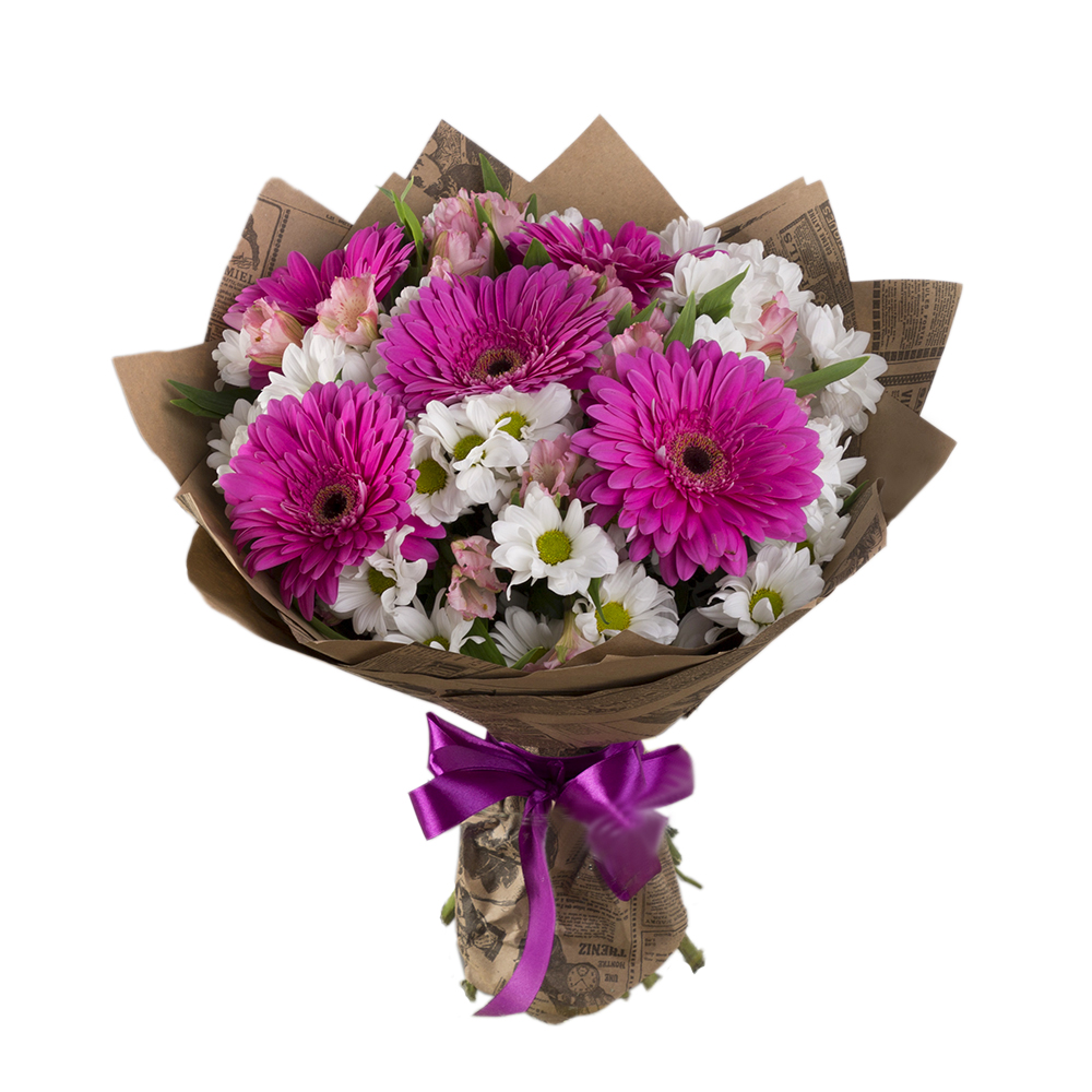 Букет из хризантем и гербер