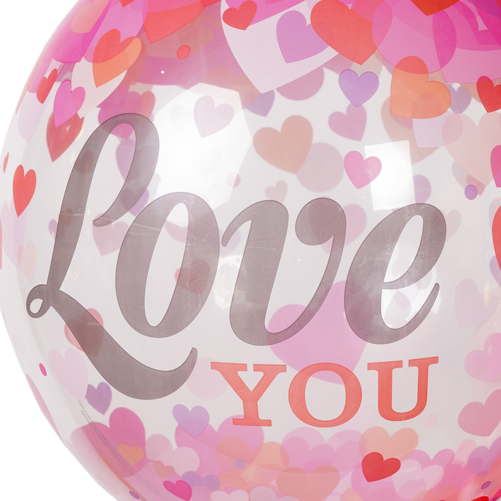 Воздушный шар круглый с надписью I Love You