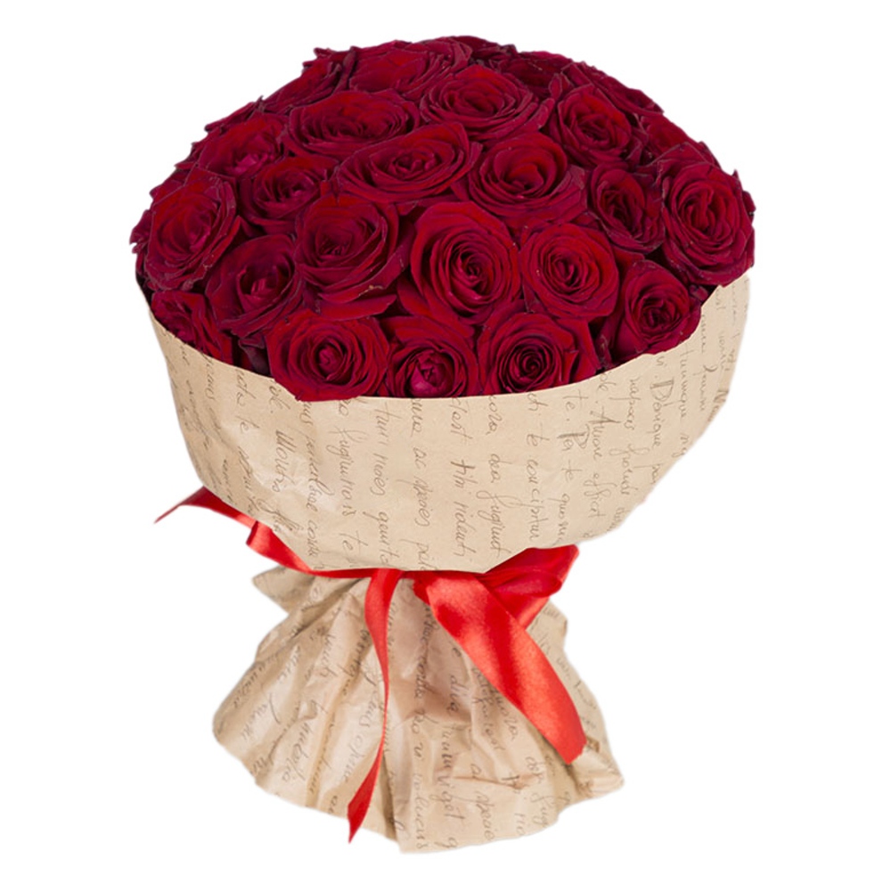 35 красных роз 40 см