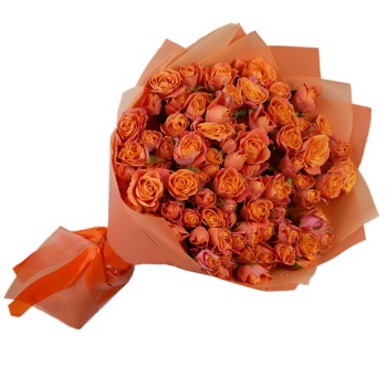 25 оранжевых кустовых роз