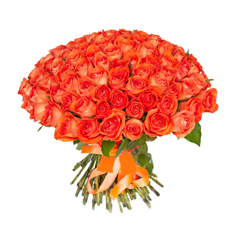Букет из 101 оранжевой розы