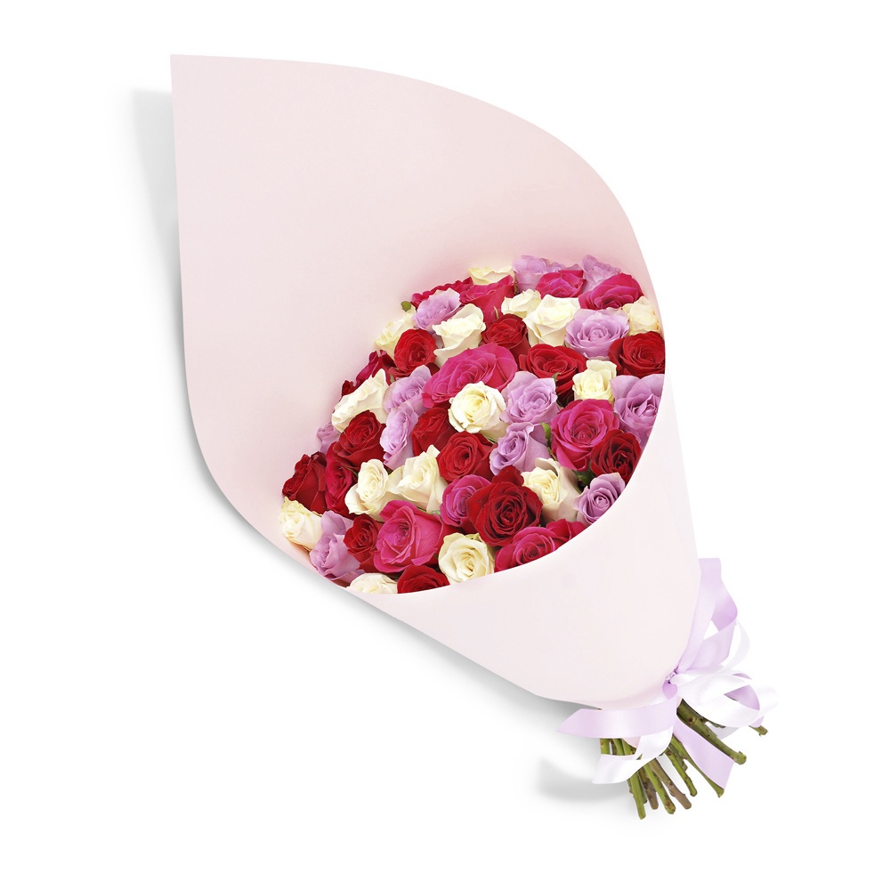 Букет из 51 розы ягодный микс