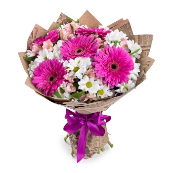 Букет из хризантем и гербер