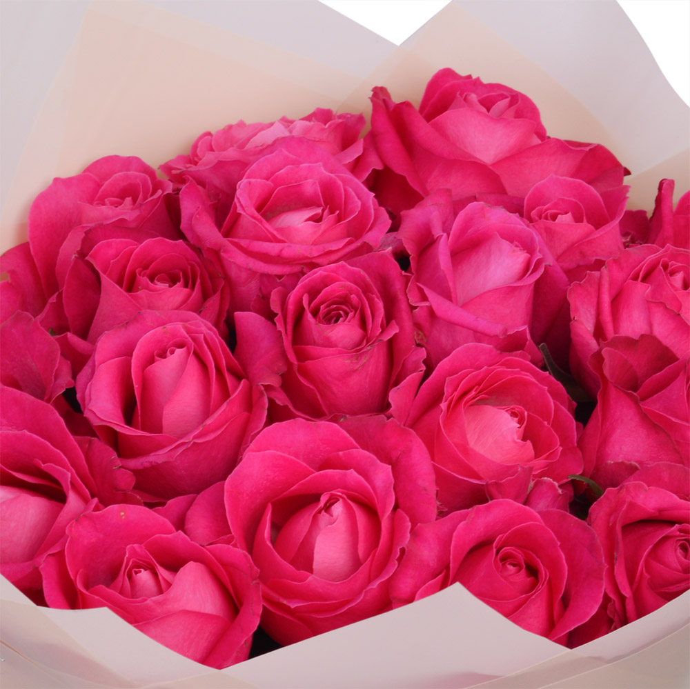 Букет из 19 малиновых роз 50 см