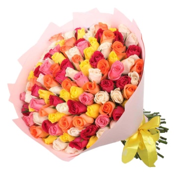 Букет из 101 розы разноцветный