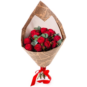 Букет из 11 красных пионов