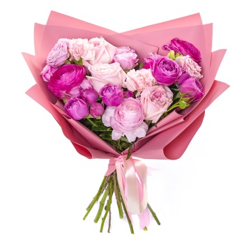 Букет из ранункулюсов и роз