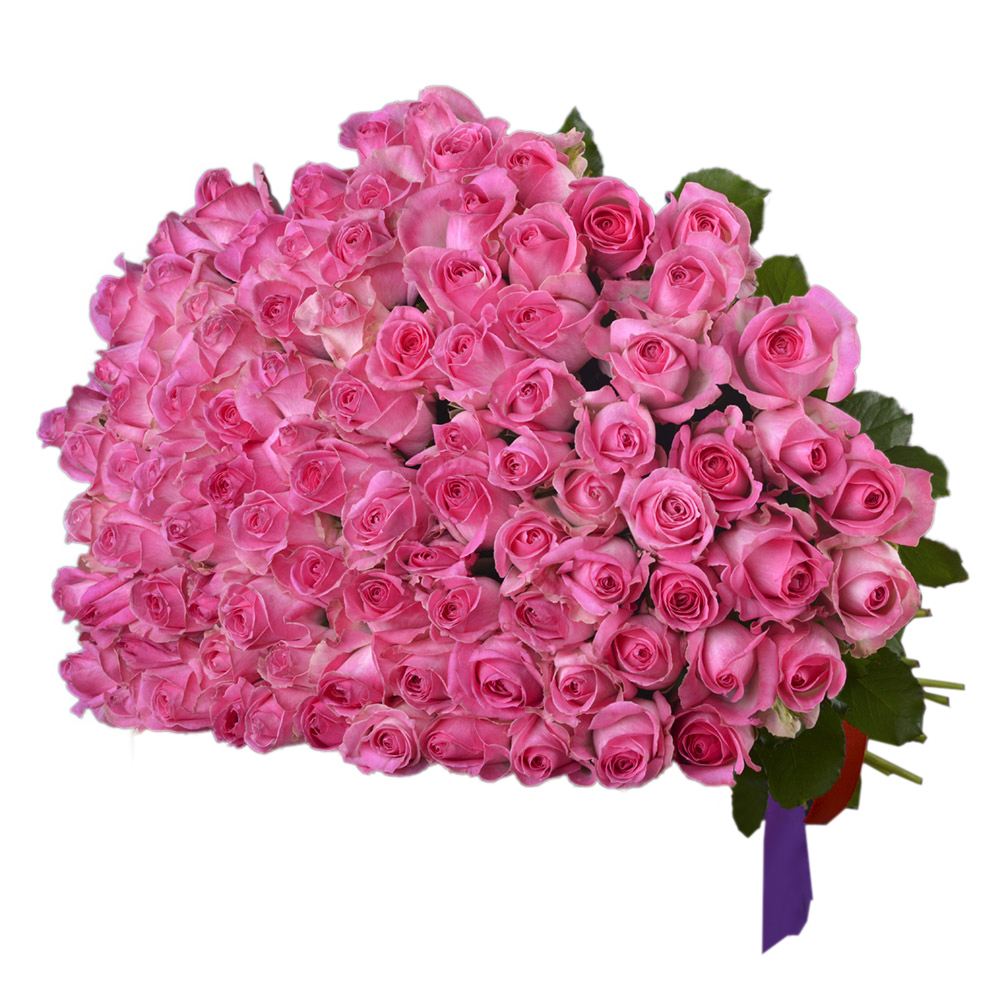 Букет из 101 розовой розы premium 50 см