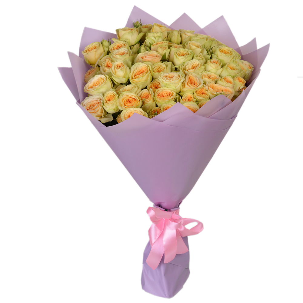 Букет из 19 желтых кустовых роз