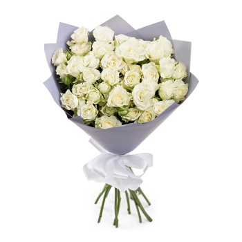 15 белых кустовых роз