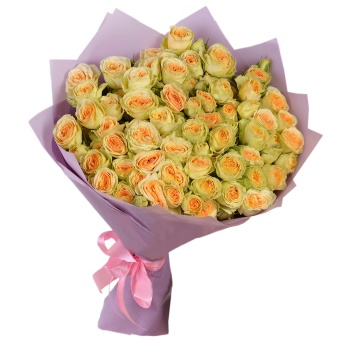 Букет из 19 желтых кустовых роз