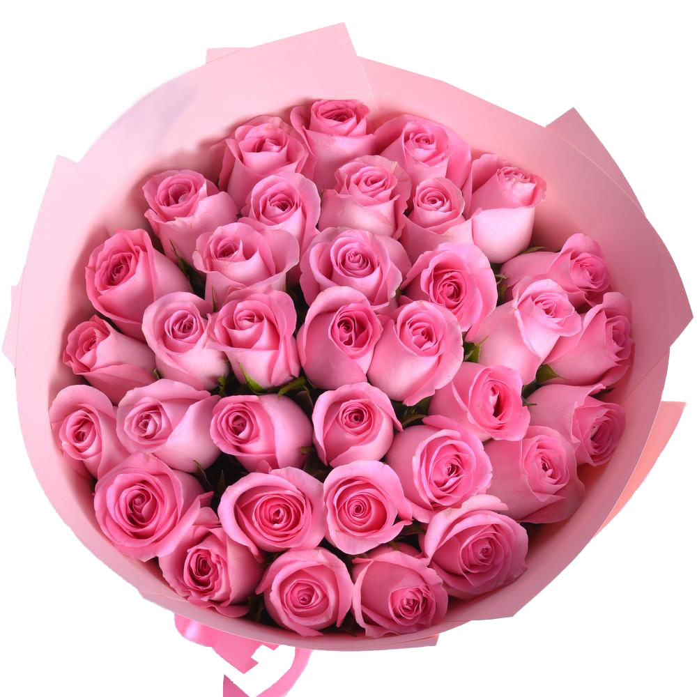 35 розовых роз