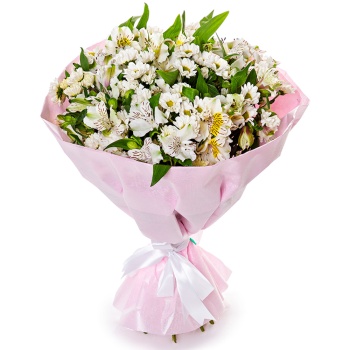 Букет из белых альстромерий