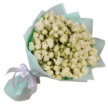 21 белая кустовая роза