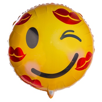 Фольгированный шар Смайл в поцелуях